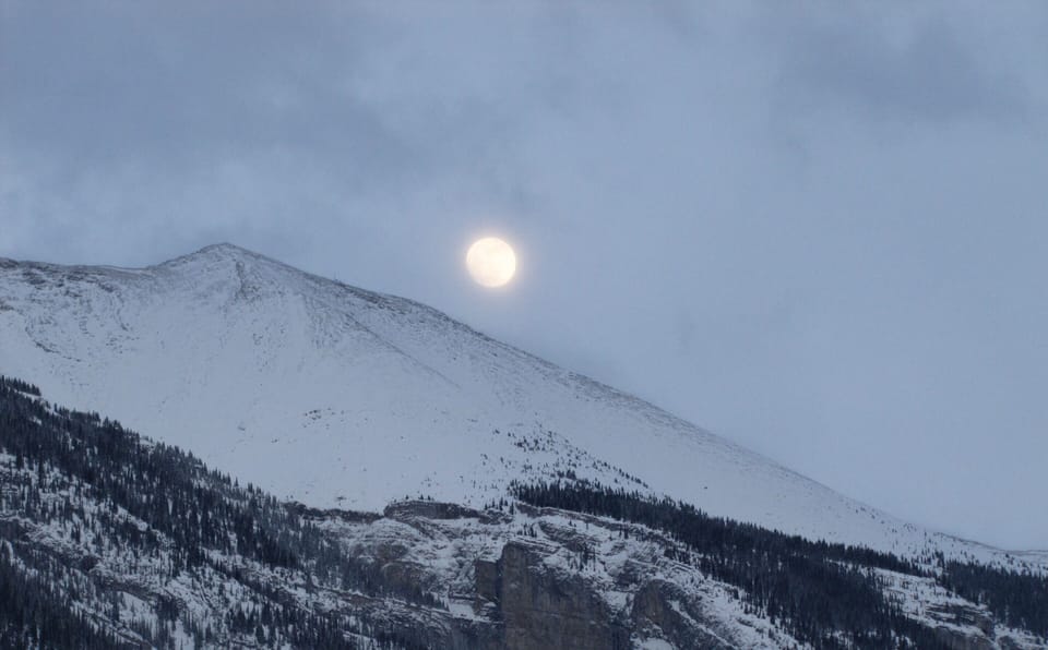 Moon rise in the Canadian Rockies