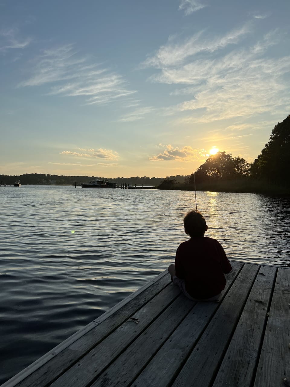 Sunset fishing off our private dock. Bliss