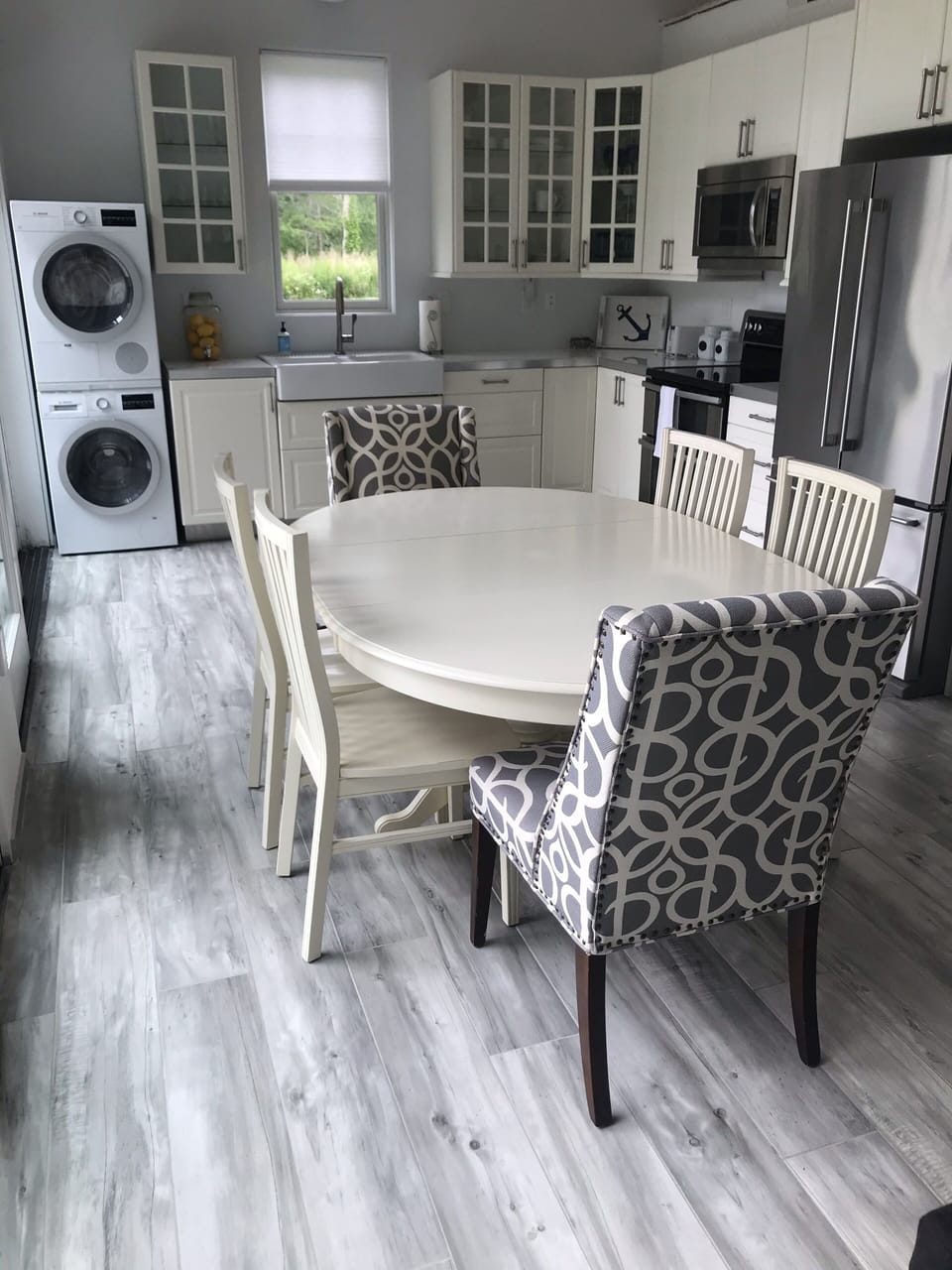 Dinning and Kitchen Space with Washer and Dryer