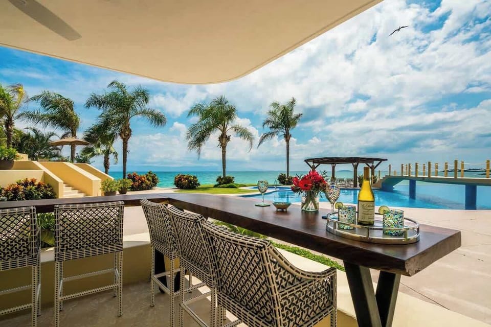 Spacious terrace with panoramic ocean views