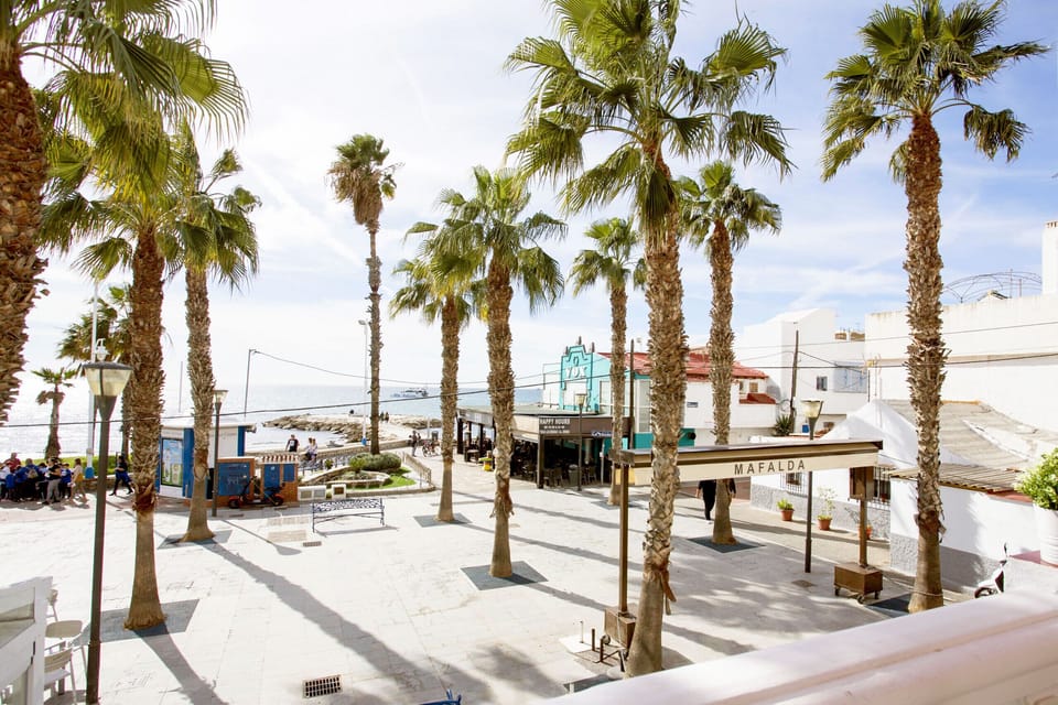 View of the beach from the terrace