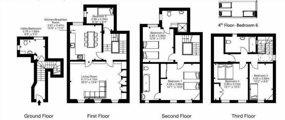 6 bedrooms, 3.5 bathrooms. Perfect for groups up 16 guests