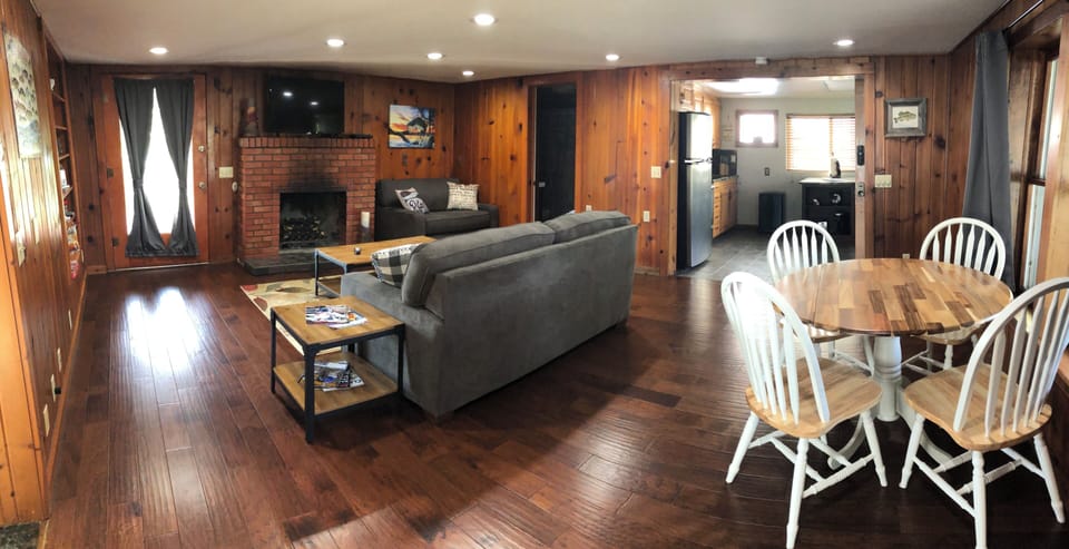 Living room with dining area.