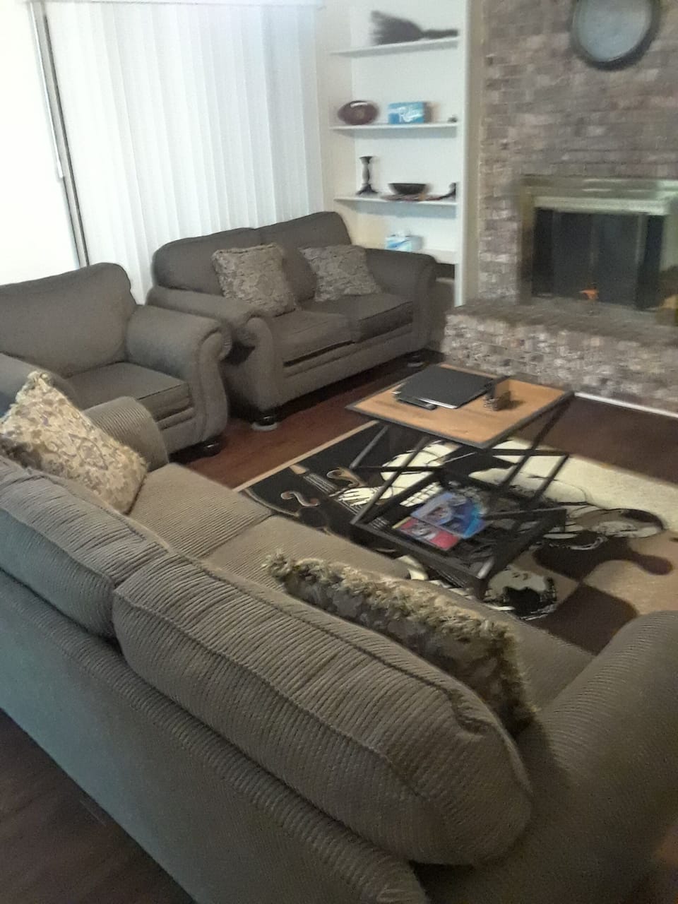 Living Room with Fireplace. 