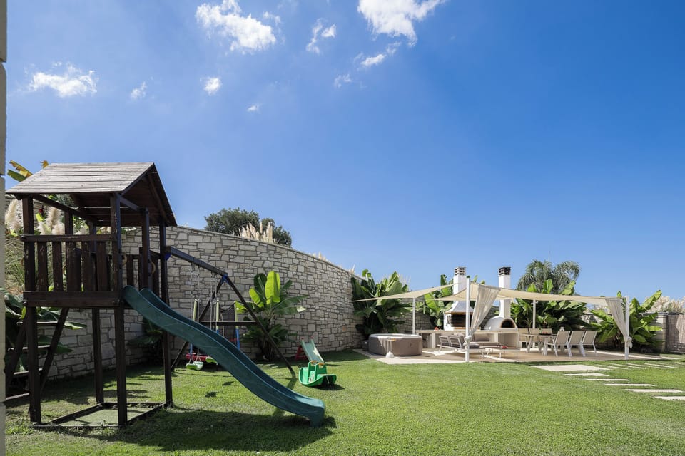 The villa is embraced by calming Cretan countryside scenery.