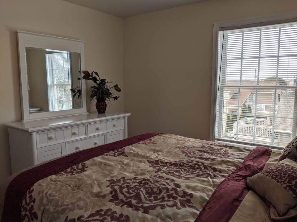 This beautiful room has a tv available for guests.