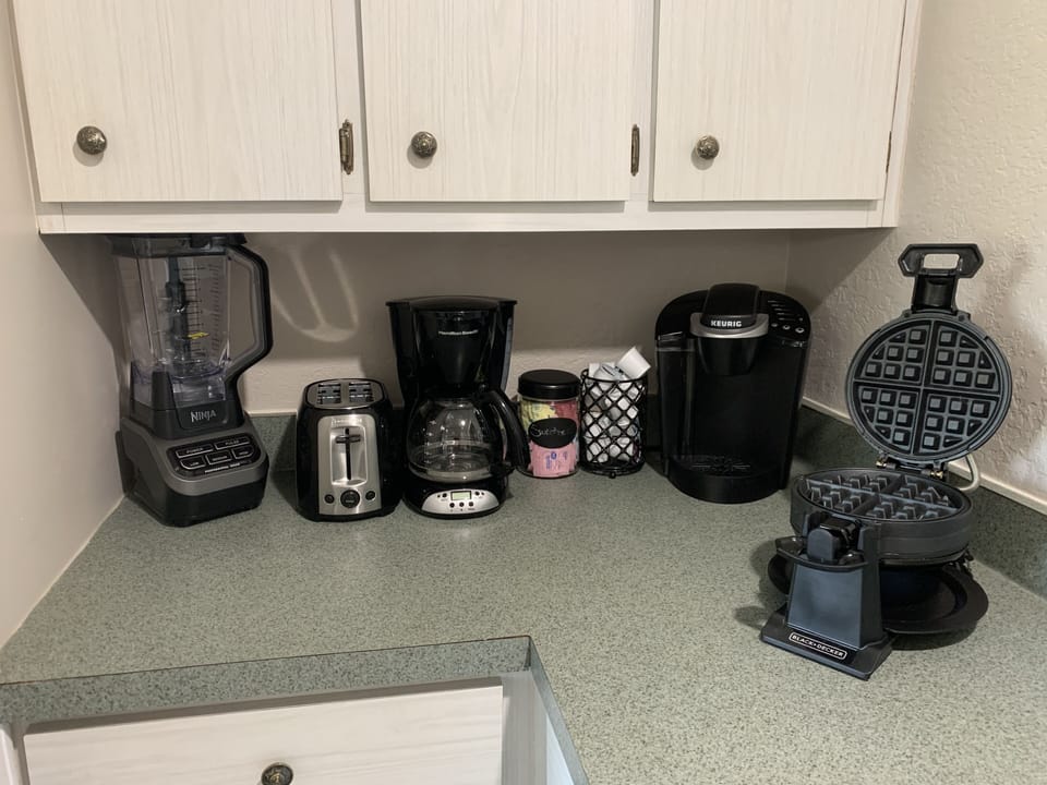 Programmable Coffee Pot, Ninja Blender, Toaster, Keurig, Waffle Iron