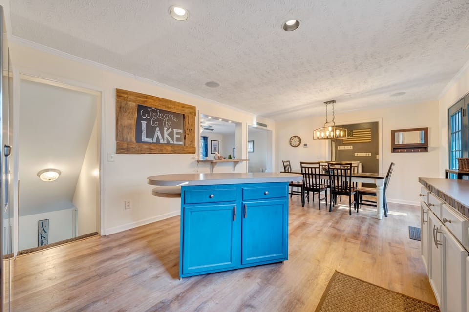 Kitchen is roomy and inviting