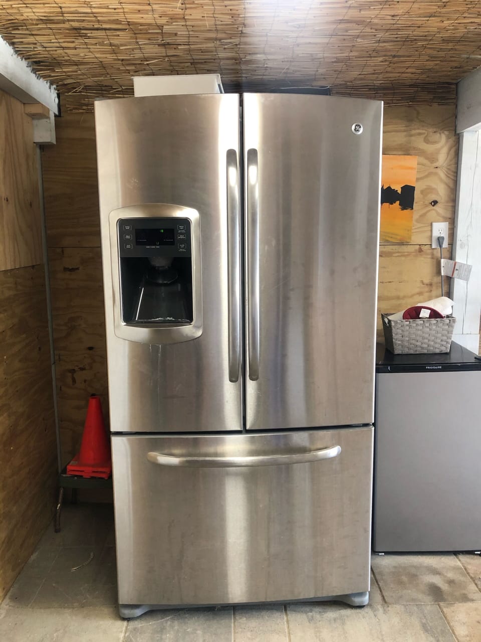 Down stairs refrigerator...
Plenty of room for drinks and popsicles :)