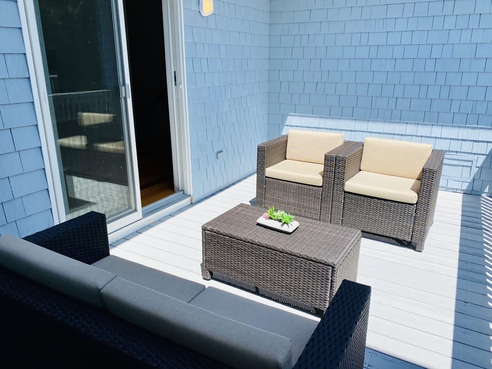 Or - watch everyone in the pool from the back upstairs outdoor seating