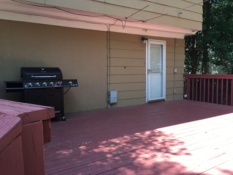 Large deck with grill