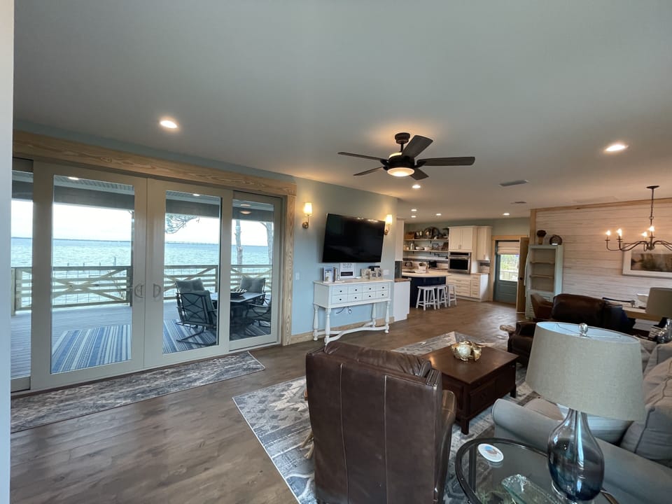 Living room view as your walk up stairs