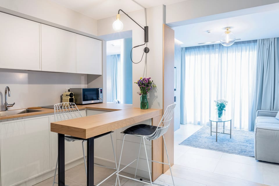 Chic kitchen and living area