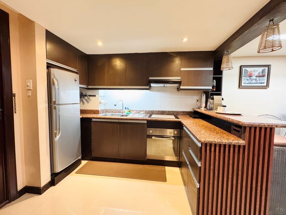 Kitchen with complete utensils
