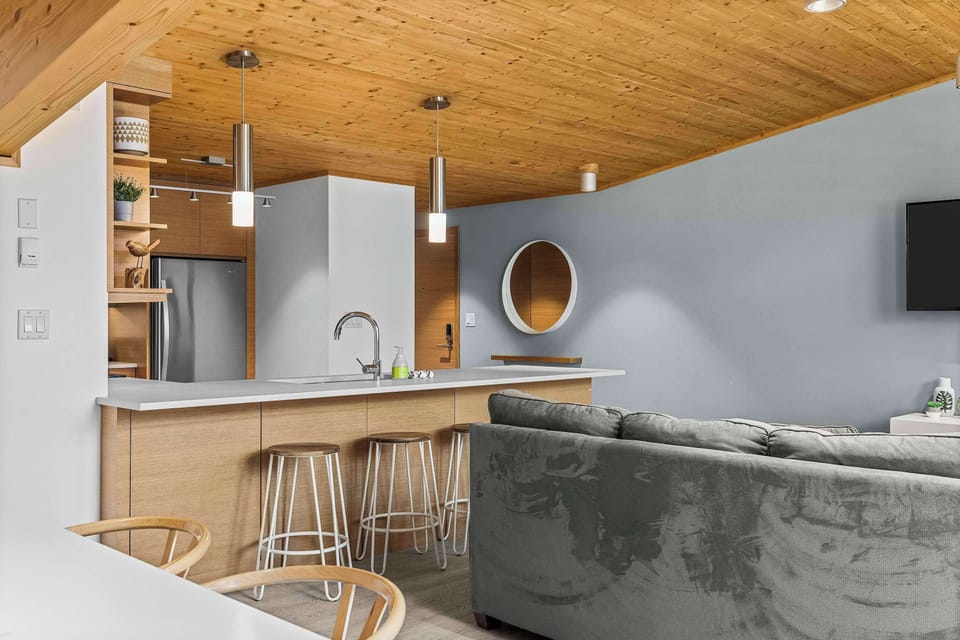 Stylish open-concept living and dining space.
