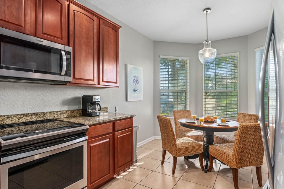 A fully equipped, updated kitchen awaits you.