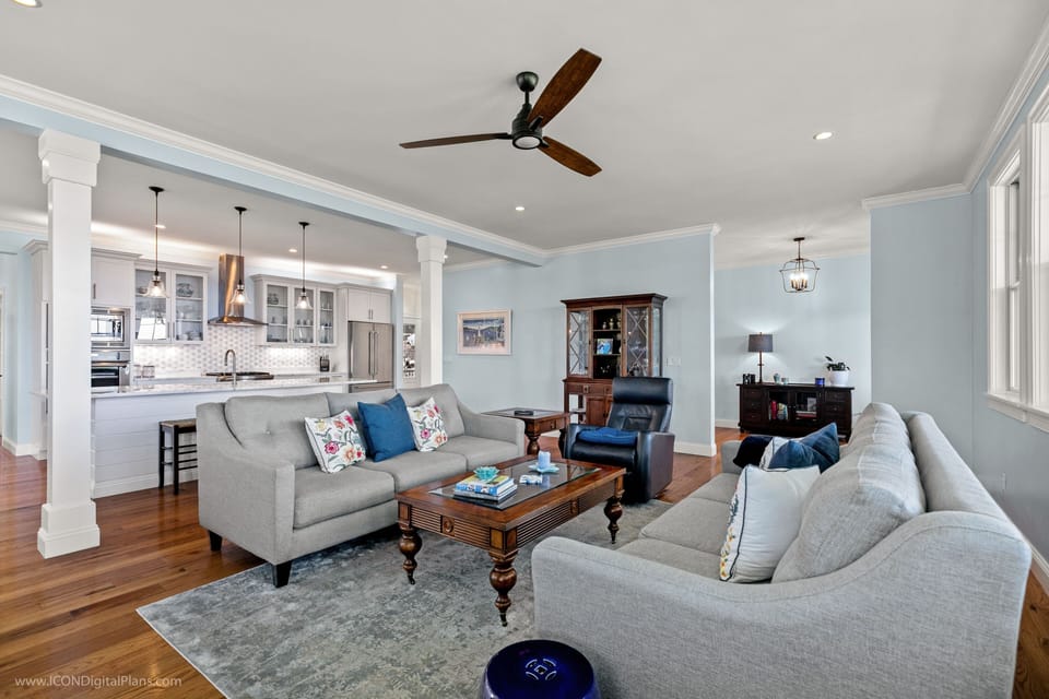 Comfortable Conversation in the main floor open plan.