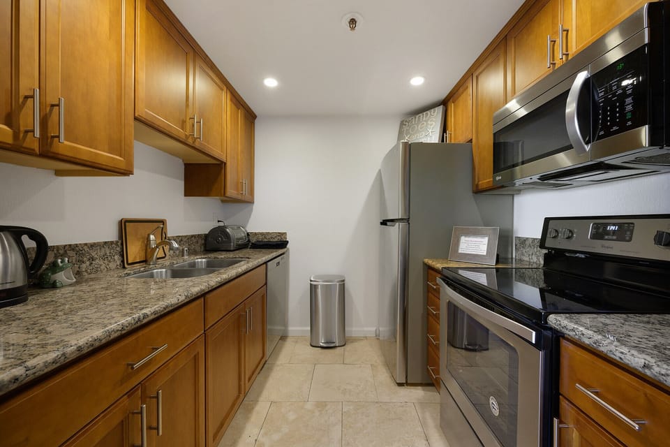 Fully equipped kitchen — cook up your favorite meals, just like home.