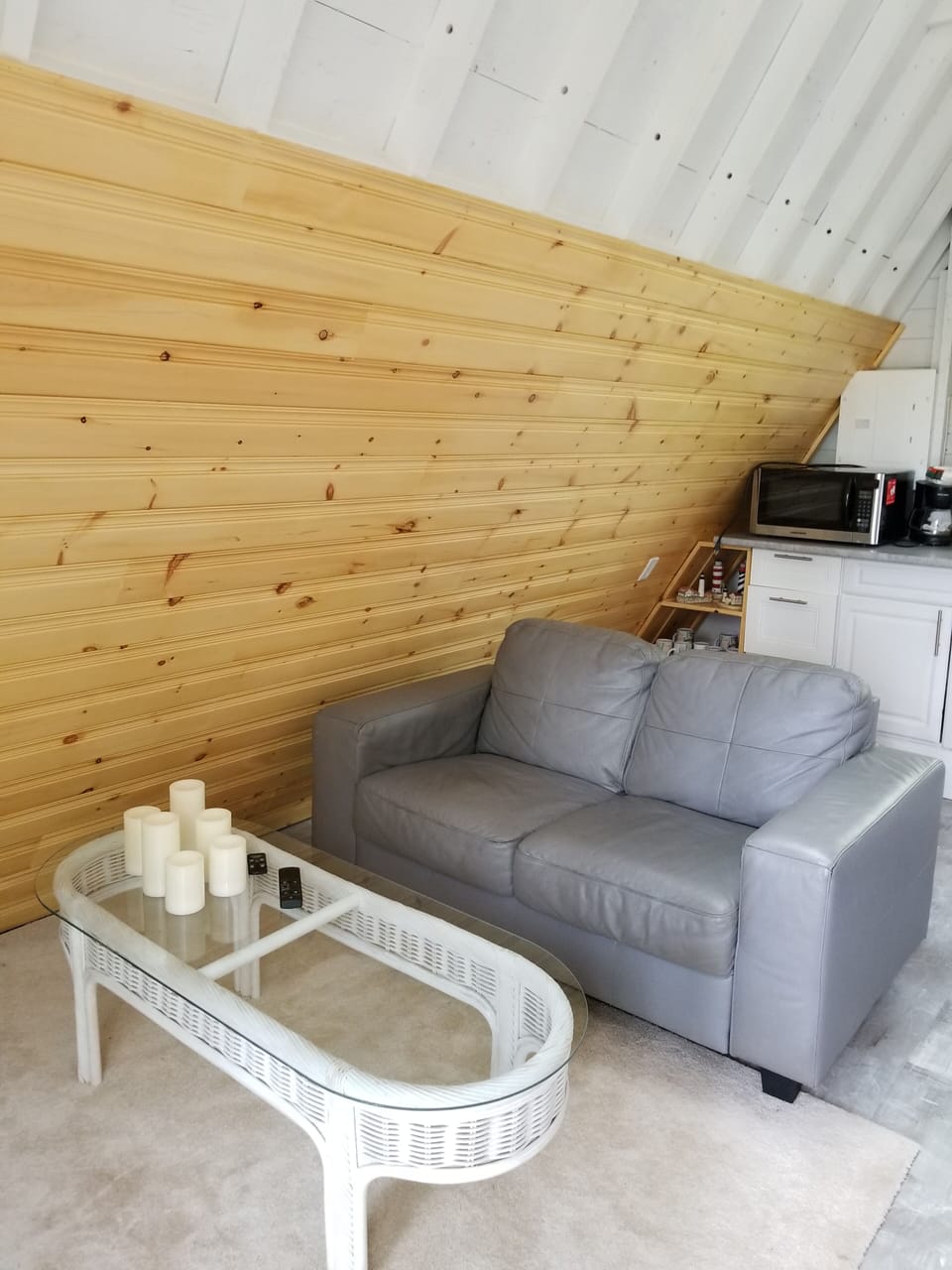 Living room leather love seat