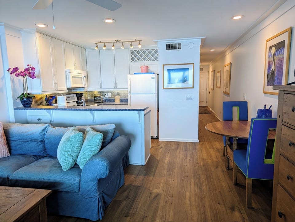 Living, dining and kitchen areas