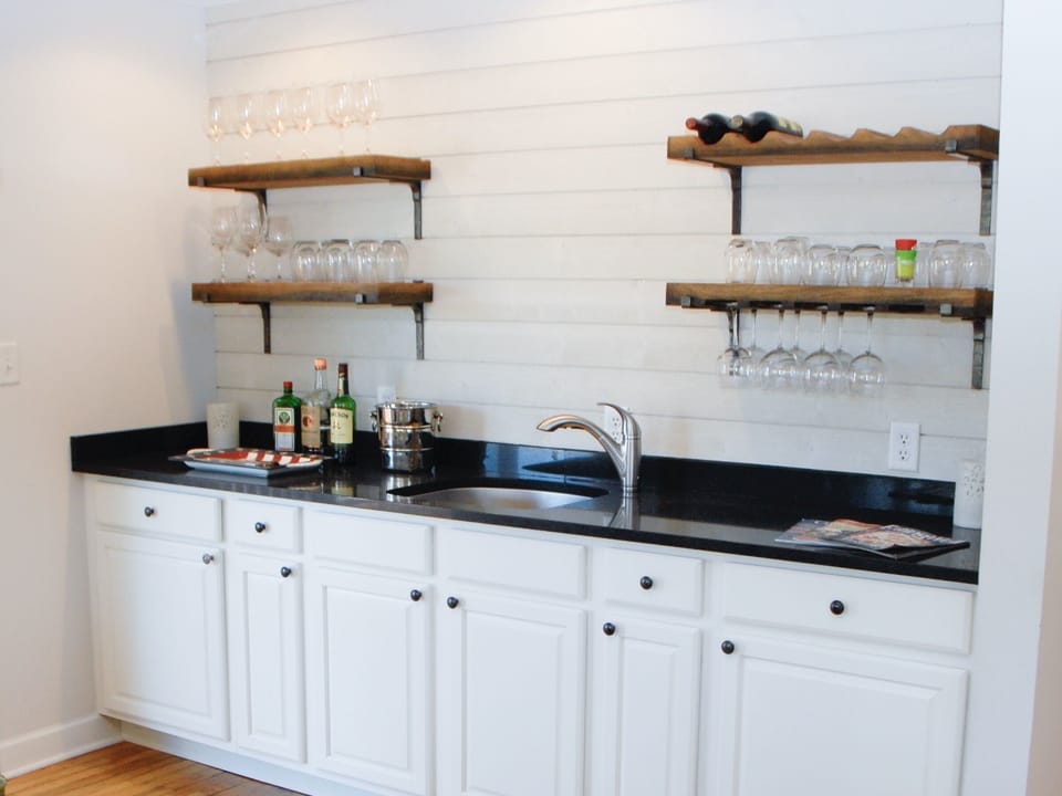 bar in dining area
