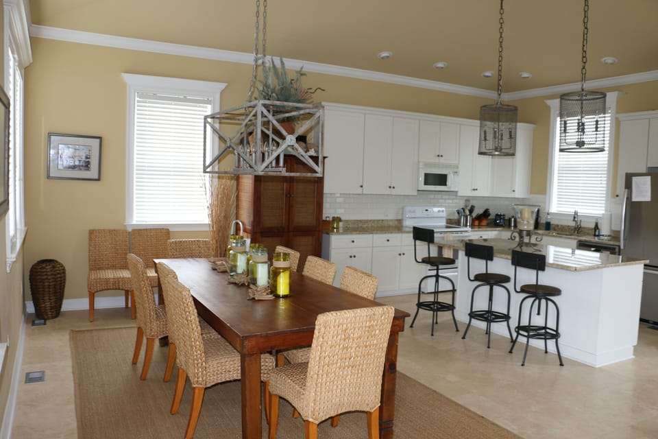 Dining and kitchen upstairs in Great Room