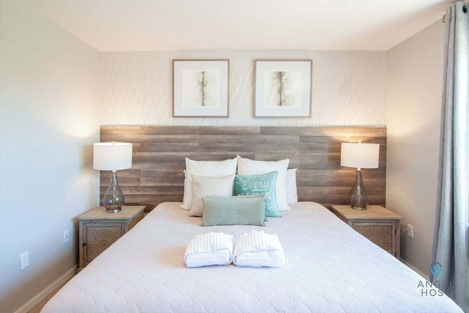 Beautifully styled bedroom with calming neutral palette