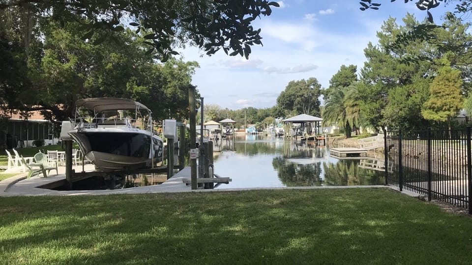Wide, deep water canal with plenty of dock space (boat lift not available)
