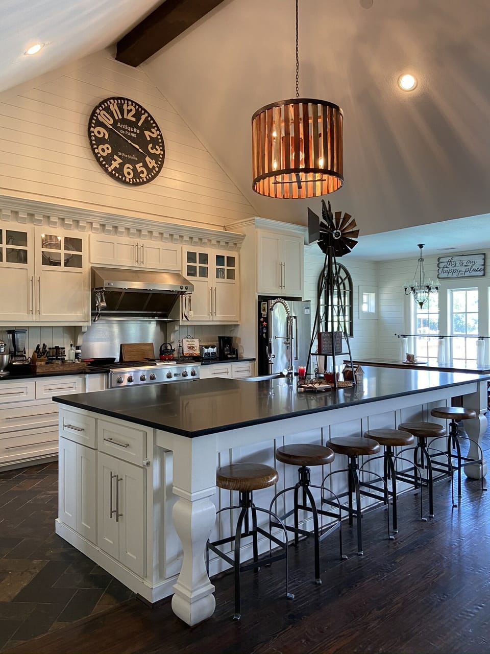 Fully stocked Kitchen with lots of seating 