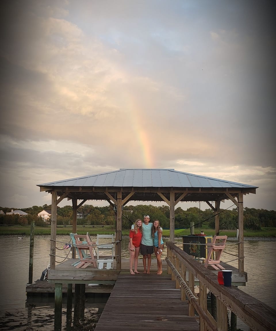 Who knew, the rainbow ends at our pier head