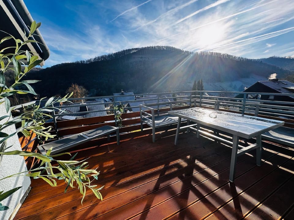 Panoramic view from the upper balcony terrace