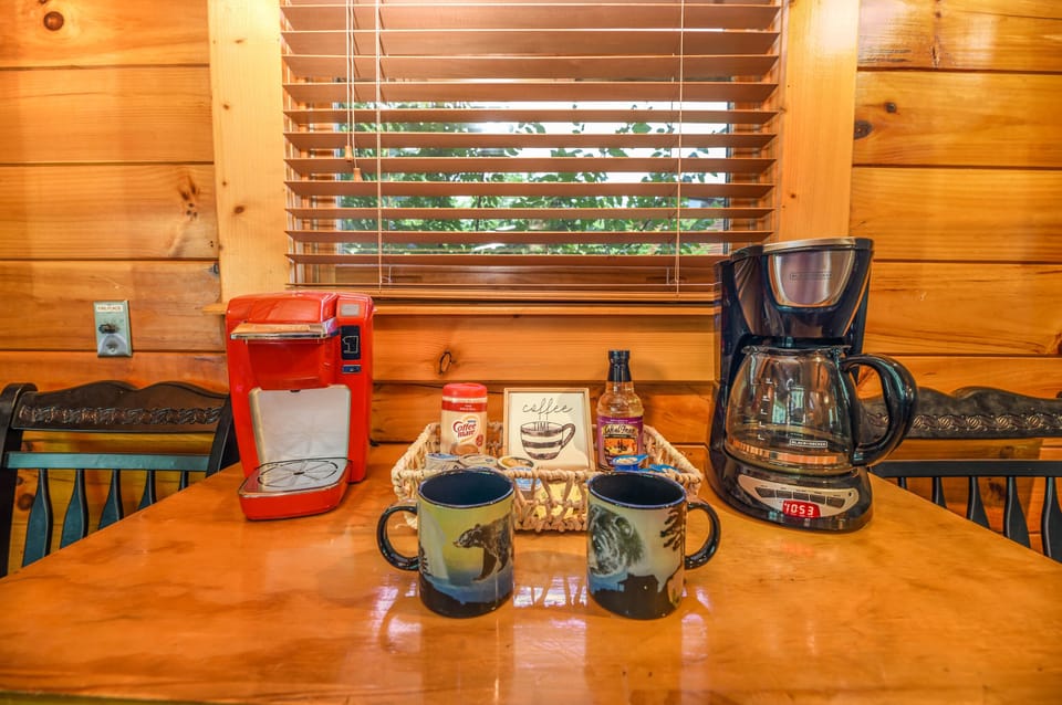 Coffee time.  We offer both 12-cup drip coffee machine and a single-serve Keurig