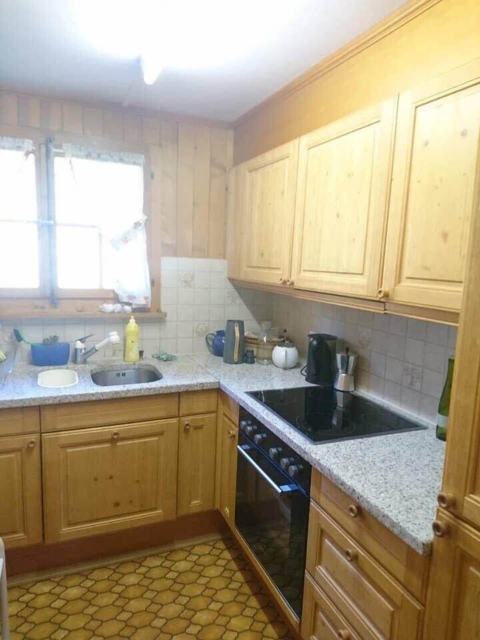 the wooden kitchen 