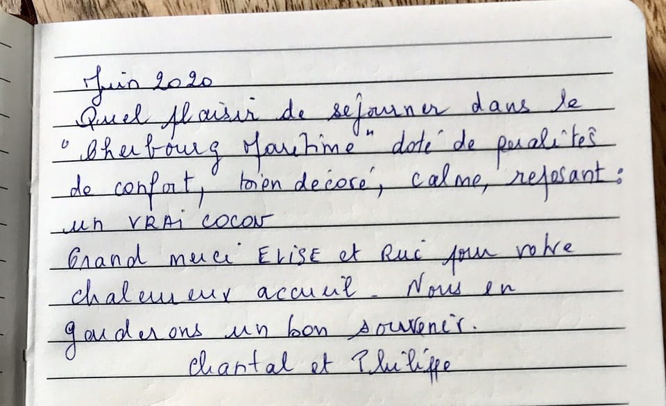 Our first review..........merci beaucoup Phillipe et Chantal