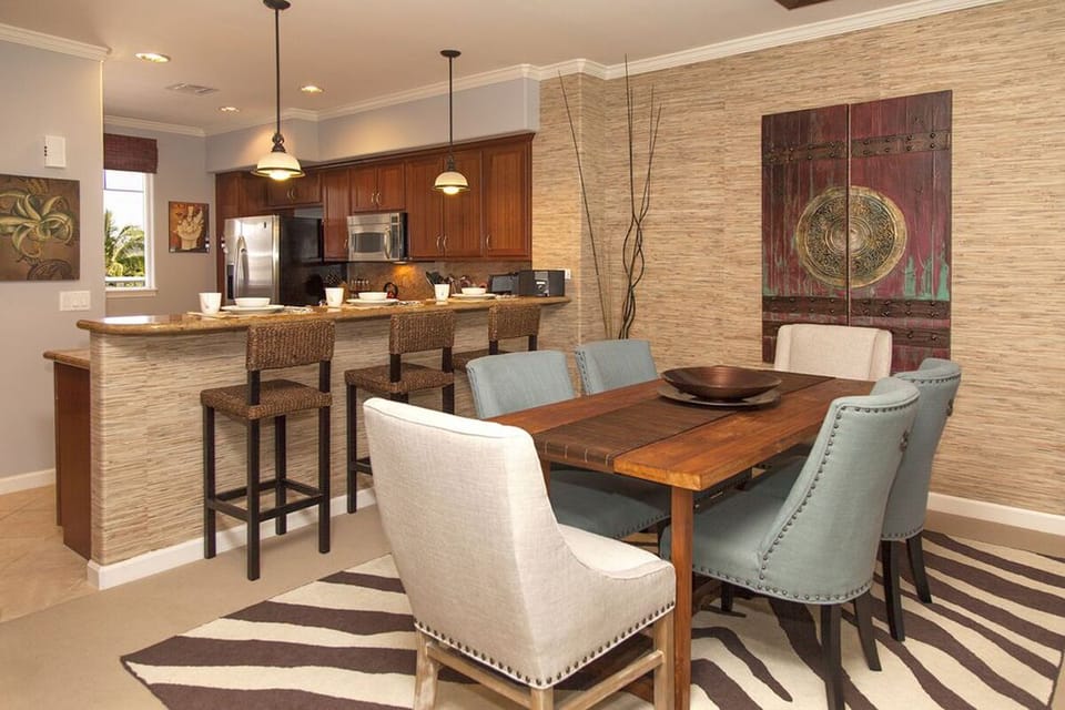 Dining room and bar seating at the kitchen