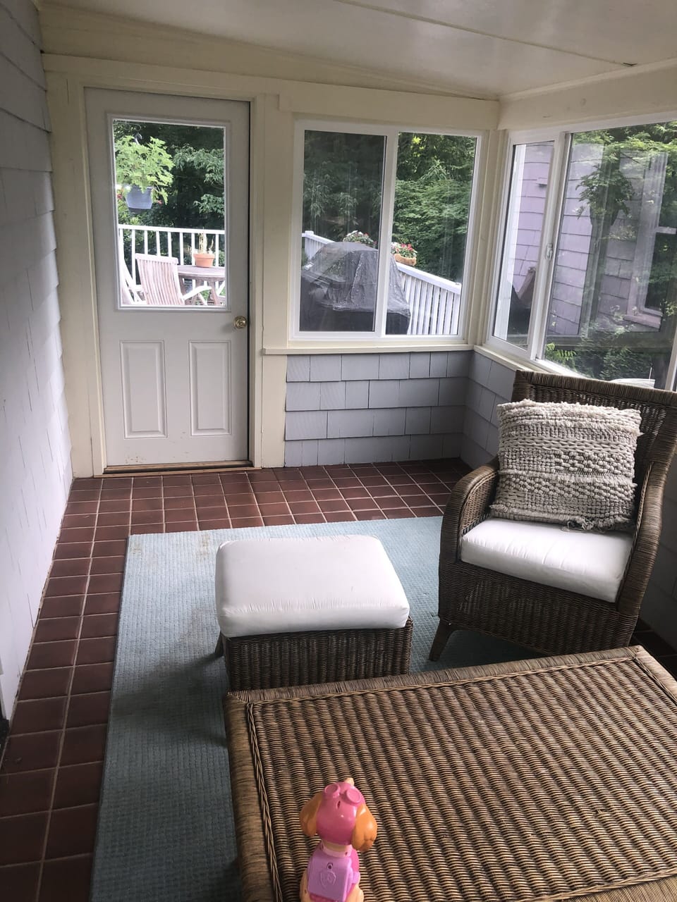 Sun room out to deck