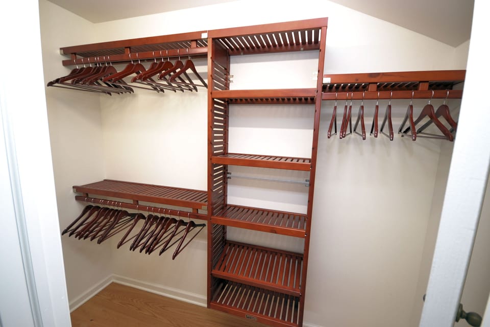 Walk in closet in main bedroom