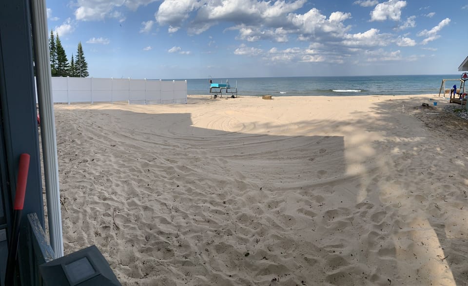 Beach view from fence