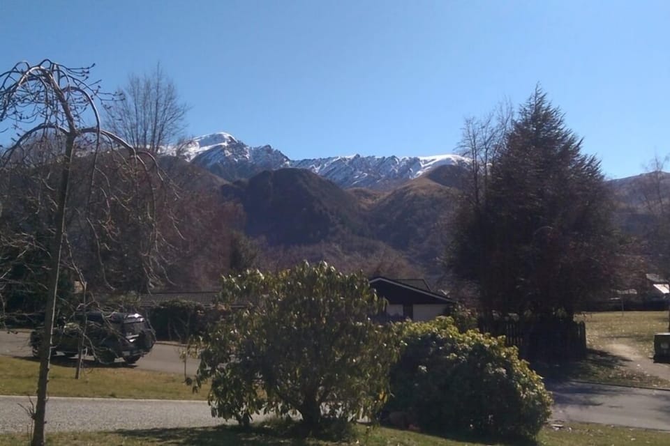 View of snowy mountains from outside the apartment (winter only)