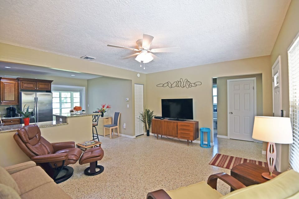 Family room w/ open floor plan