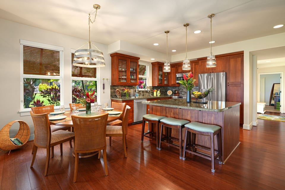 Dining and kitchen