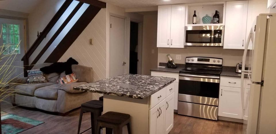 Newly renovated living room and kitchen