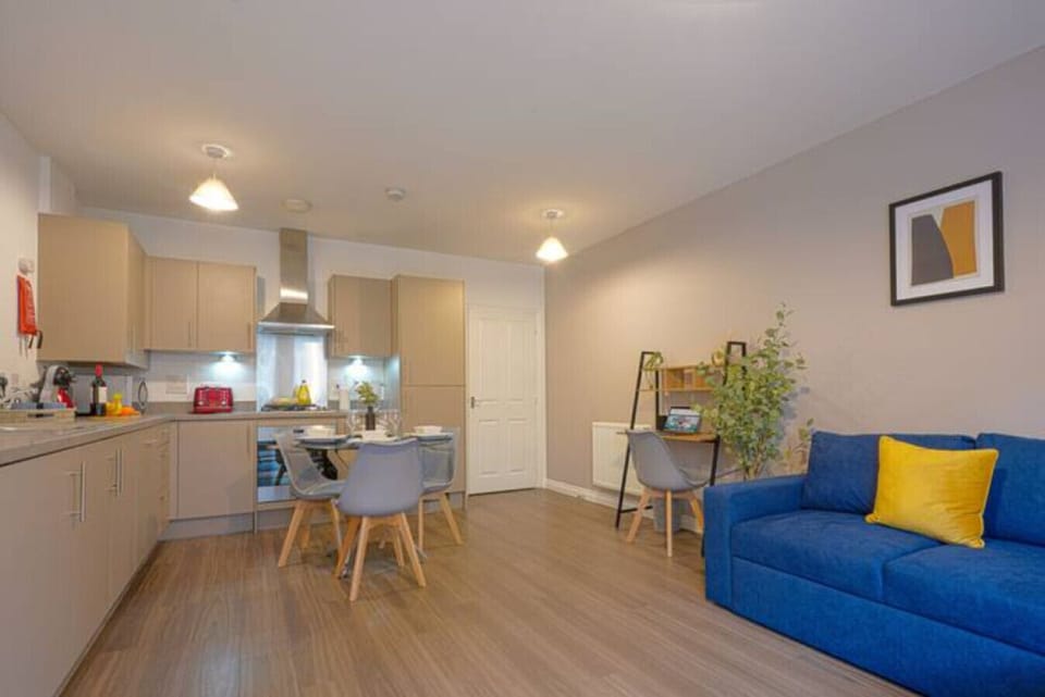 Open plan kitchen and living area