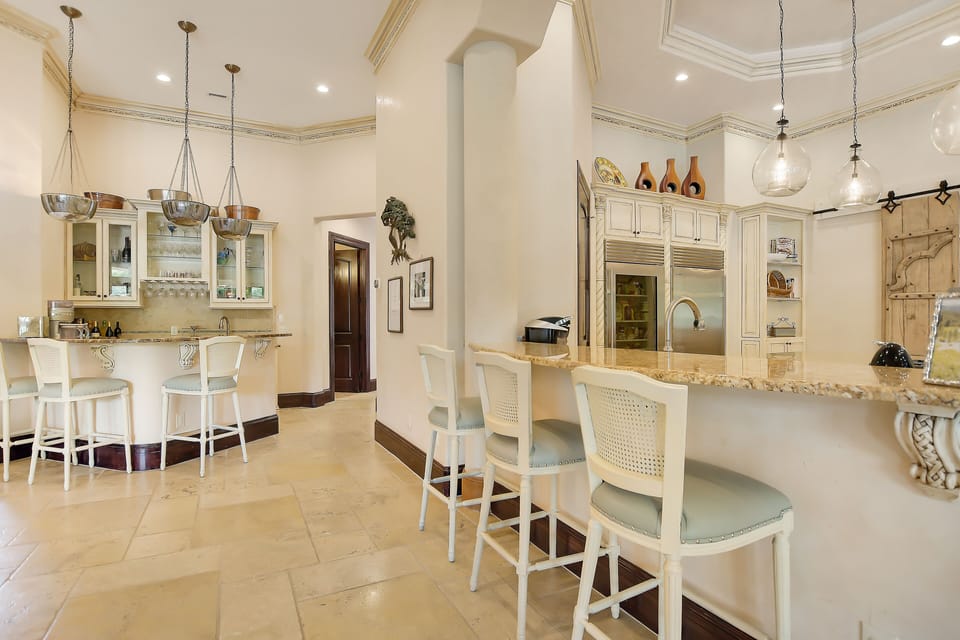 Kitchen and Bar Area