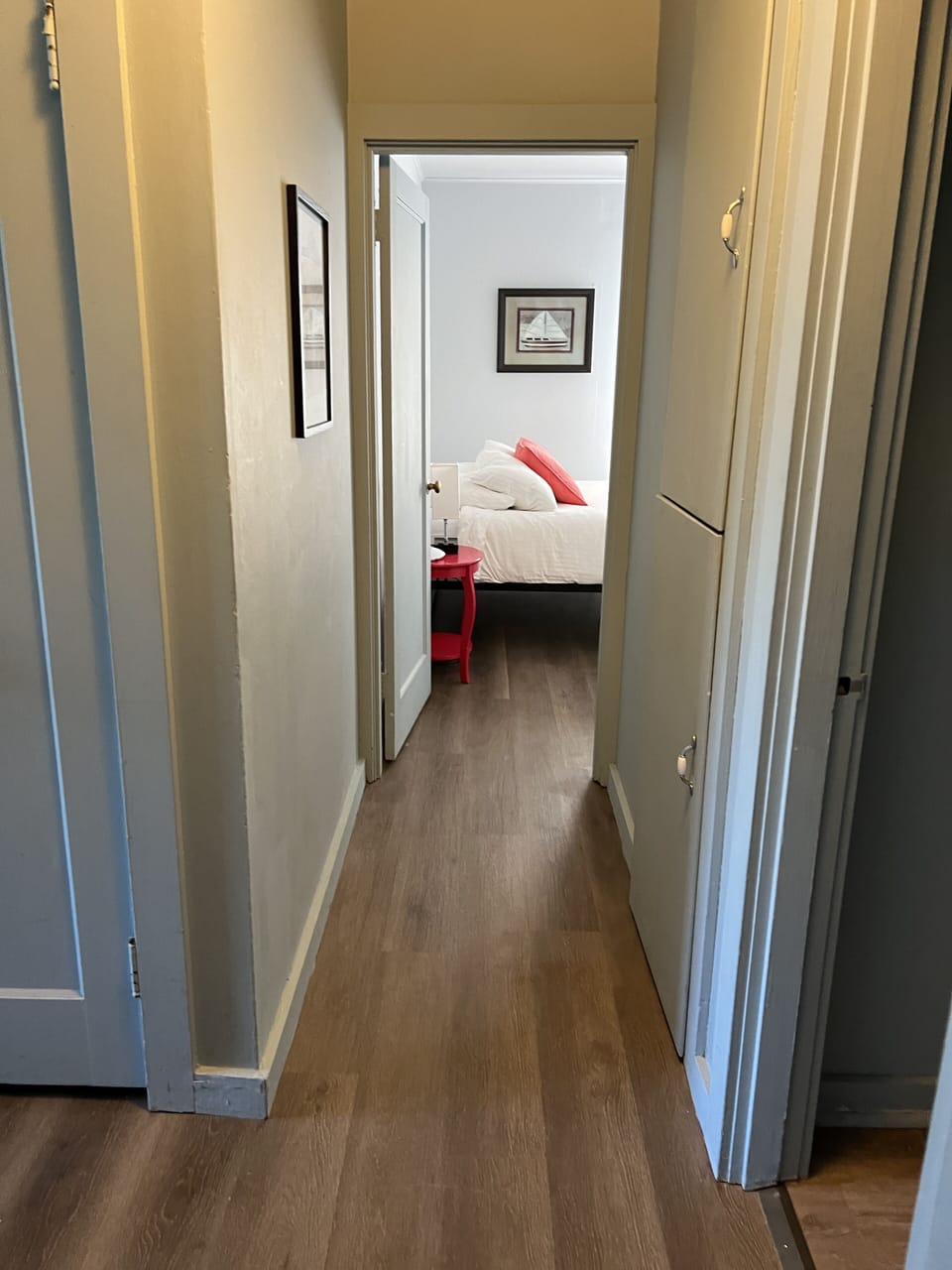 Hallway downstairs to Queen bedded room