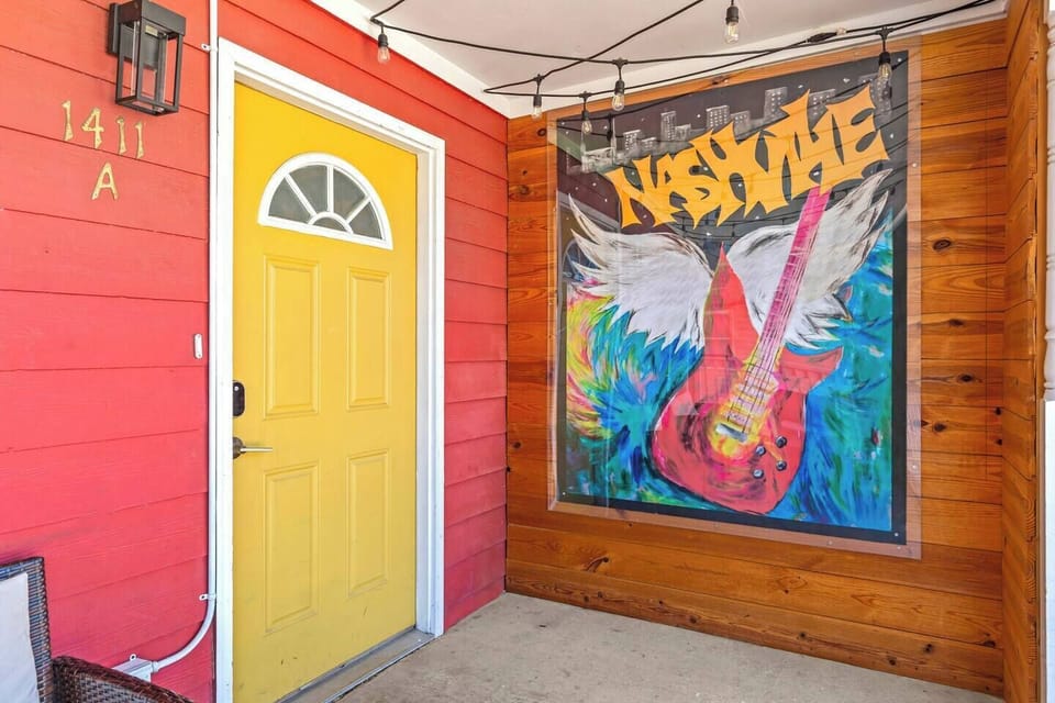 Our entrance features a custom, on-of-a-kind piece of Nashville art. Perfect for taking pictures with your group!