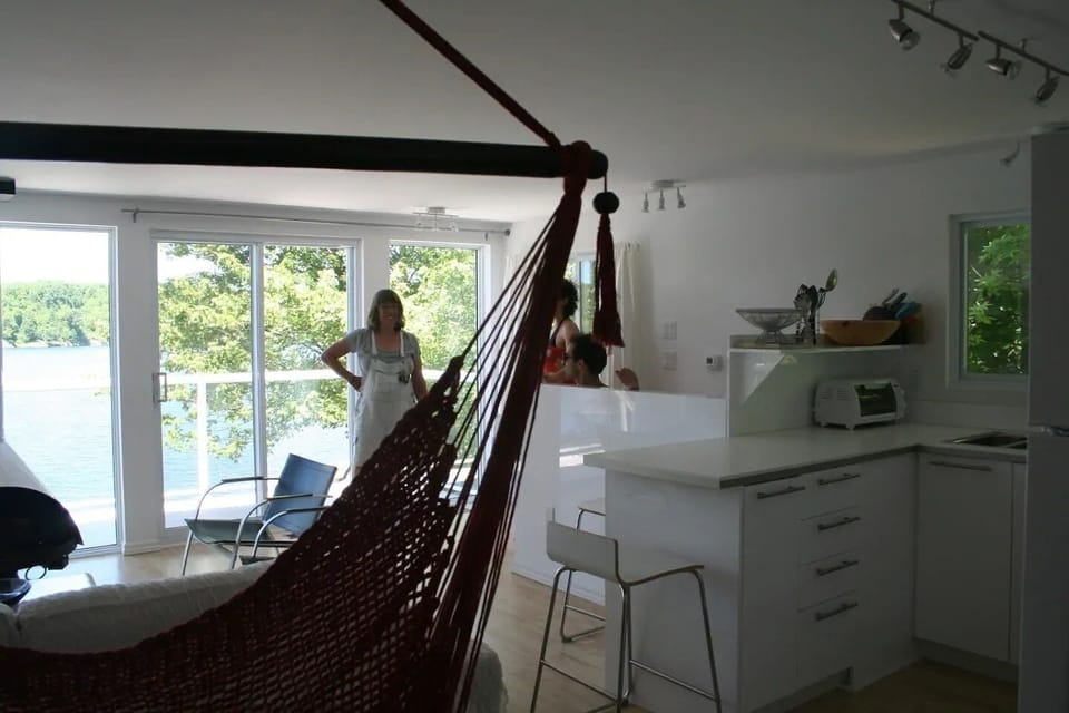 Cozy living room with hammock