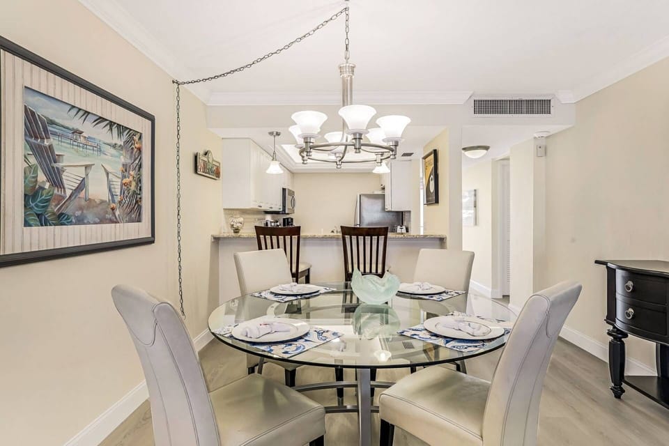 Enjoy a meal or game night gathered around the dining table for 4.