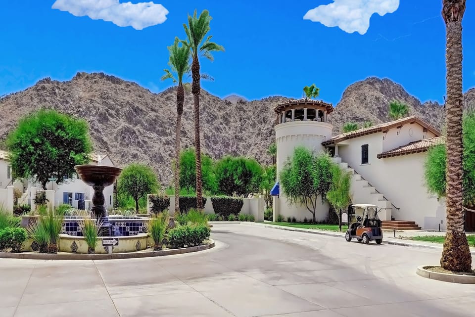 Fountain next to Legacy Villas entrance. 