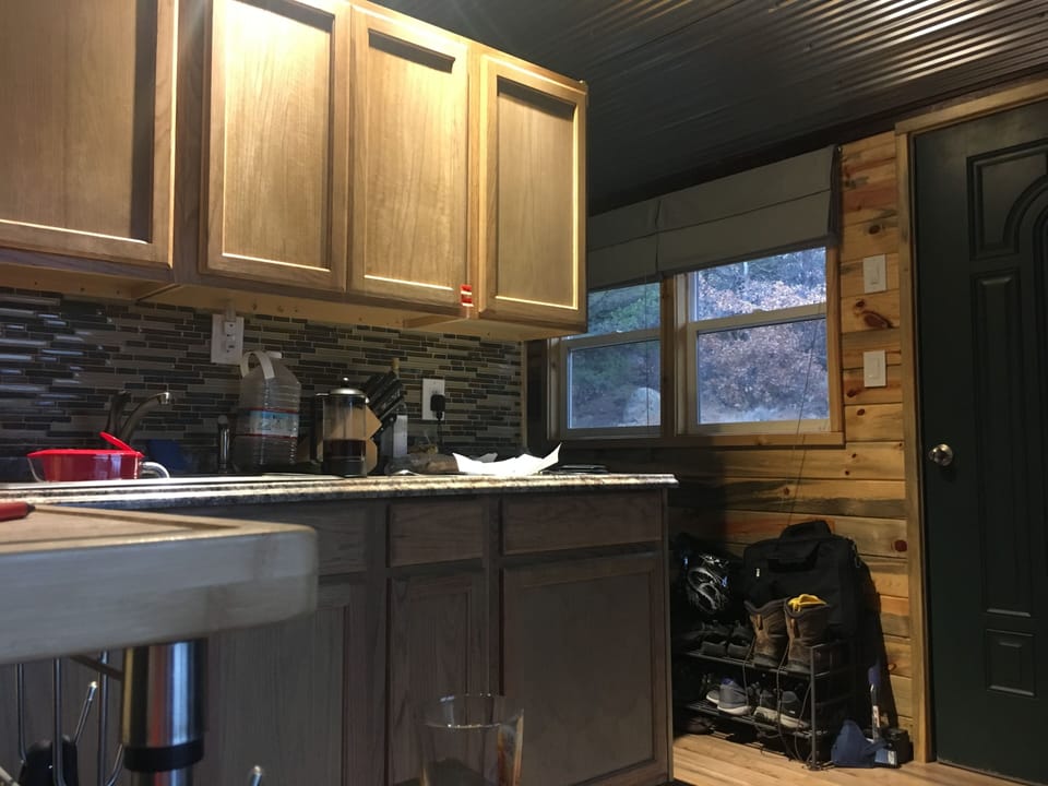 Dim lighting and ceiling fans for plenty of air circulation.